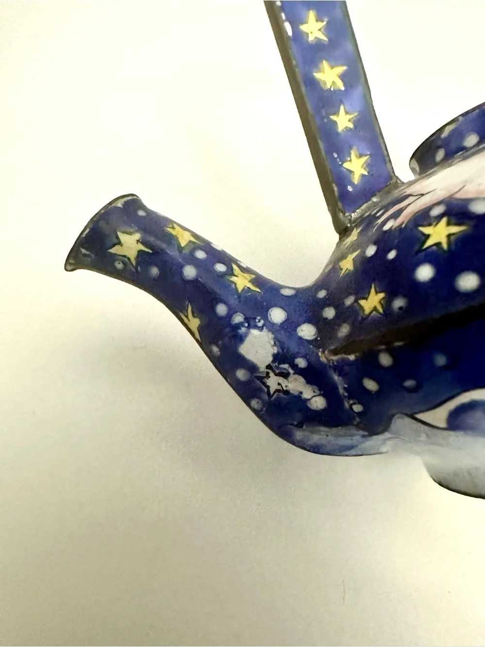 Vintage Redfern House Enamel Mini Teapot-Featuring Flying Pigs, Snow, Stars